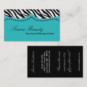 Carte de visite turquoise d'animal d'impression de (Devant / Derrière)