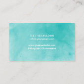 Carte De Visite Turquoise d'aquarelle d'instructeur de yoga (Dos)