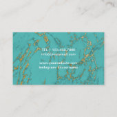 Carte De Visite Turquoise d'arbre d'or d'entraîneur de la vie (Dos)