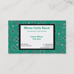 Carte de visite turquoise de Bandana