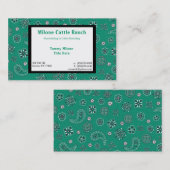 Carte de visite turquoise de Bandana (Devant / Derrière)
