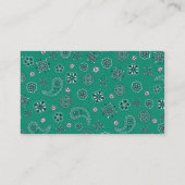 Carte de visite turquoise de Bandana (Dos)