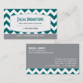 Carte de visite turquoise de Chevron (Devant / Derrière)