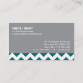 Carte de visite turquoise de Chevron (Dos)