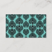 Carte de visite turquoise de damassé (Dos)