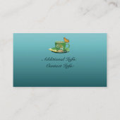 Carte de visite turquoise de la coupe du café 2 (Dos)