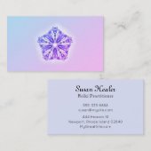 Carte De Visite Turquoise de mandala d'étoile de gradient de *~* (Devant / Derrière)