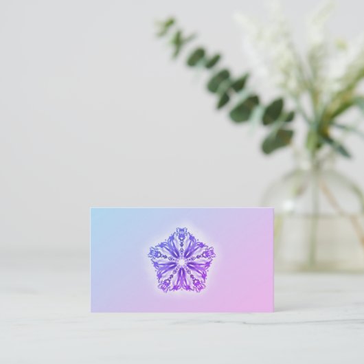 Carte De Visite Turquoise de mandala d'étoile de gradient de *~* (Debout devant)