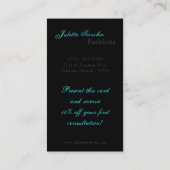 Carte de visite turquoise de motif d'impression de (Dos)