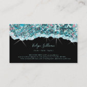 carte de visite turquoise de parties scintillant (Dos)