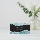 carte de visite turquoise de parties scintillant (Debout devant)