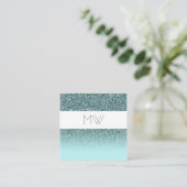 Carte de visite turquoise de parties scintillantes (Debout devant)