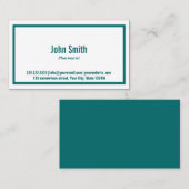 Carte de visite Turquoise de pharmacien à la front (Devant / Derrière)