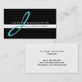 Carte de visite turquoise de professionnel de (Devant / Derrière)