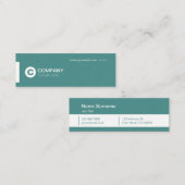 Carte de visite turquoise de typo moderne (Devant / Derrière)