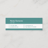 Carte de visite turquoise de typo moderne (Dos)