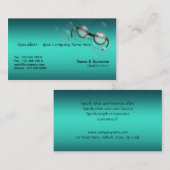 Carte De Visite Turquoise d'oeil d'opticien d'optique (Devant / Derrière)