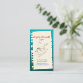 Carte de visite Turquoise Doodle Tutor d'une page (Debout devant)