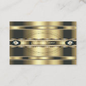 Carte De Visite Turquoise doré et foncé de luxe avec pierres Faux (Devant)