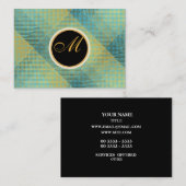 Carte De Visite Turquoise élégante de motif (Devant / Derrière)