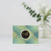 Carte De Visite Turquoise élégante de motif (Debout devant)