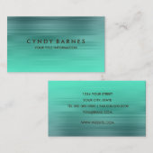 Carte de visite turquoise et Aqua Stripe (Devant / Derrière)