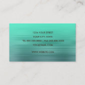 Carte de visite turquoise et Aqua Stripe (Dos)