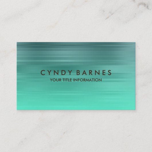 Carte de visite turquoise et Aqua Stripe (Devant)