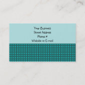 Carte De Visite Turquoise et Aqua Tiny Check Motif (Dos)