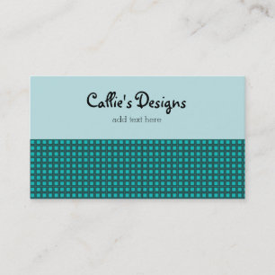 Carte De Visite Turquoise et Aqua Tiny Check Motif