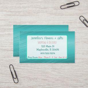 Carte de visite turquoise et de corail