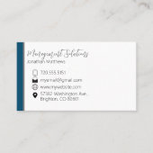 Carte de visite - Turquoise et gris (Devant)