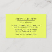 Carte De Visite Turquoise et Lemon amusant ananas Planificateur d' (Dos)