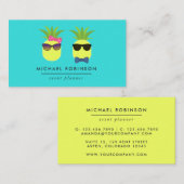 Carte De Visite Turquoise et Lemon amusant ananas Planificateur d' (Devant / Derrière)