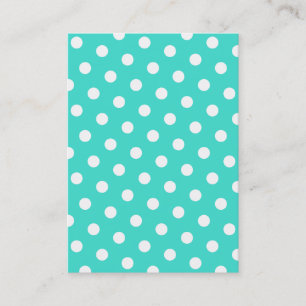 Carte De Visite Turquoise et pois blancs