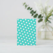Carte De Visite Turquoise et pois blancs (Debout devant)