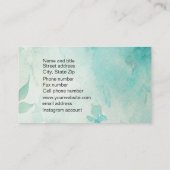 Carte de visite turquoise et rose (Dos)