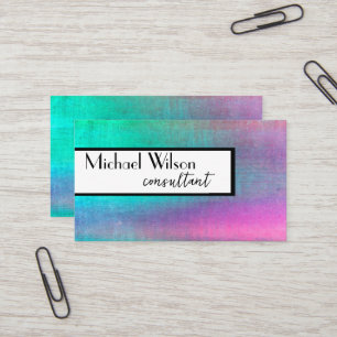 Carte De Visite turquoise et rose aquarelle audacieuse moderne
