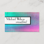 Carte De Visite turquoise et rose aquarelle audacieuse moderne (Devant)