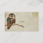 Carte de visite turquoise/étiquettes de hibou (Dos)