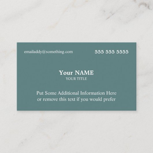 Carte De Visite Turquoise foncé élégant (Devant)