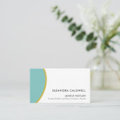 Carte De Visite Turquoise géométrique moderne blanc Floride Notair (Debout devant)