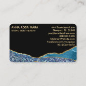 Carte De Visite *~* Turquoise Glam Beach Dolphins Gold Parties sci (Dos)