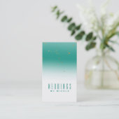 Carte De Visite Turquoise & Gold Splatter Moderne Glam Chic Glamor (Debout devant)