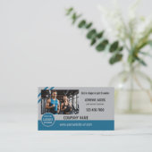 Carte De Visite Turquoise Grey Personal Fitness Trainer Photo (Debout devant)