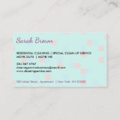 Carte De Visite Turquoise Janitorial Glossaire Apron Maid (Dos)