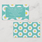 Carte De Visite Turquoise Joli Petit Marguerite (Devant / Derrière)