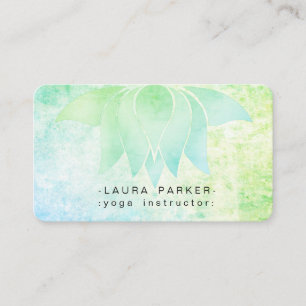 Carte De Visite Turquoise Lotus Flower Beach Yoga Méditation Aquar