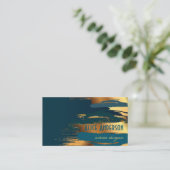 Carte De Visite Turquoise luxe élégant or moderne glacier designer (Debout devant)
