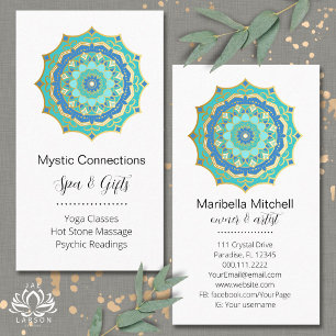 Carte De Visite Turquoise Mandala Energy Healer Yoga Reiki Spa